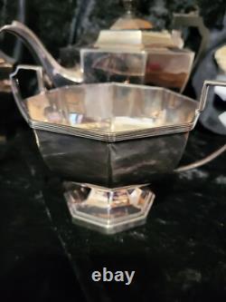 Tea And Coffee Set White Metal 1912 Presentation On Marraige 1919