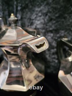 Tea And Coffee Set White Metal 1912 Presentation On Marraige 1919