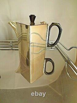 Tea Service Vintage Retro Deco Silver Plated Cubist