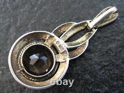 Theodor Fahrner Pendant Silver 925 Gold Plated With Smoky Topaz Gemstone