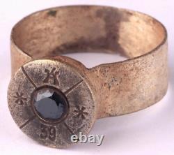 Trench art set Rifle Soldier's ring Gun Military Army Force War art Mans jewelry