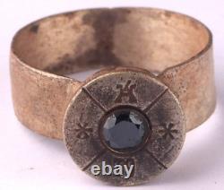Trench art set Rifle Soldier's ring Gun Military Army Force War art Mans jewelry