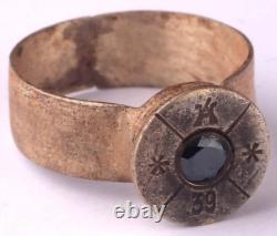 Trench art set Rifle Soldier's ring Gun Military Army Force War art Mans jewelry