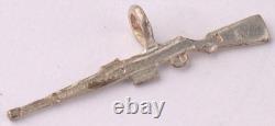 Trench art set Rifle Soldier's ring Gun Military Army Force War art Mans jewelry