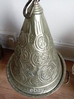 Two Moroccan Antique Silver-Plated Tyafers, Handcrafted