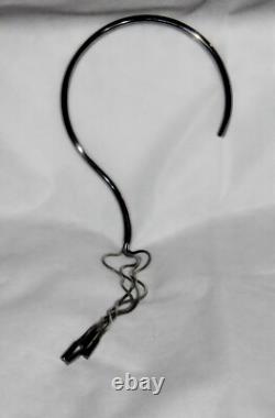 UNUSUAL rare designer silver plated collar necklace S-shape, snake chain tassels
