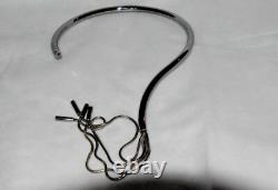 UNUSUAL rare designer silver plated collar necklace S-shape, snake chain tassels