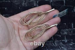 Ukraine STERLING SILVER 925 earrings gold plated jewelry 9k beautiful old stoc