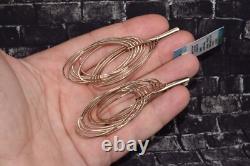Ukraine STERLING SILVER 925 earrings gold plated jewelry 9k beautiful old stoc