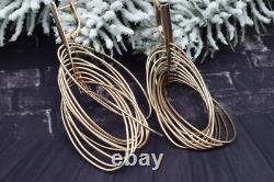 Ukraine STERLING SILVER 925 earrings gold plated jewelry 9k beautiful old stoc