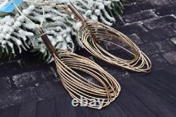 Ukraine STERLING SILVER 925 earrings gold plated jewelry 9k beautiful old stoc
