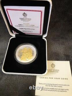 Una and the lion 2021 Silver Proof coin with Gold plating Original Box and CoA