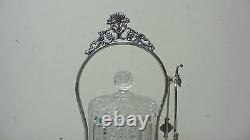 Unusual Early American Pattern Glass (eapg) Pickle Castor, Silver Plate Stand