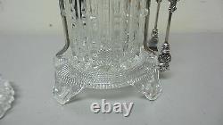 Unusual Early American Pattern Glass (eapg) Pickle Castor, Silver Plate Stand