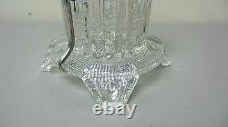 Unusual Early American Pattern Glass (eapg) Pickle Castor, Silver Plate Stand