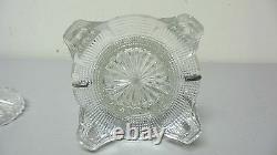 Unusual Early American Pattern Glass (eapg) Pickle Castor, Silver Plate Stand