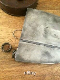 Unusual Silver Plated Sandwich Box with Integral Spirit Flask, in Leather Case