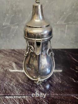 Unusual Vintage Nautical Silver Plate Dallah Coffee Pot Omani Bedouin Islamic
