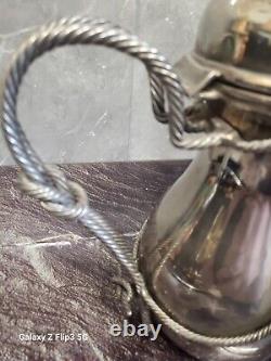 Unusual Vintage Nautical Silver Plate Dallah Coffee Pot Omani Bedouin Islamic