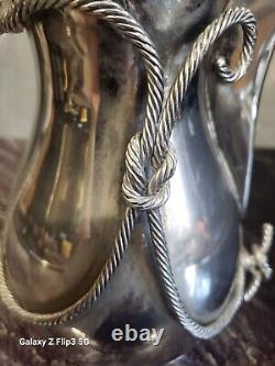 Unusual Vintage Nautical Silver Plate Dallah Coffee Pot Omani Bedouin Islamic