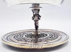 VICTORIAN ELKINGTON SILVER PLATED ELECTROTYPE CHERUB TAZZA c1870