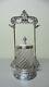 VICTORIAN PERIOD GLASS PICKLE CASTOR, DERBY SILVER PLATE STAND with OWLS