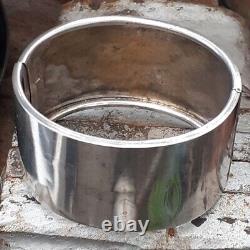 VICTORIAN SILVER HINGED BANGLE With Engraved Design 33mm Wide