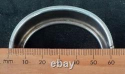 VICTORIAN SILVER HINGED BANGLE With Engraved Design 33mm Wide