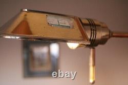 VINTAGE Art Deco chrome plated desk angled lamp reading heavy weighted base