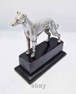 VINTAGE CAST SILVER PLATED GREYHOUND RACING TROPHY c1970