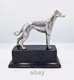 VINTAGE CAST SILVER PLATED GREYHOUND RACING TROPHY c1970