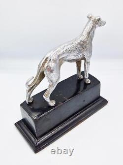 VINTAGE CAST SILVER PLATED GREYHOUND RACING TROPHY c1970
