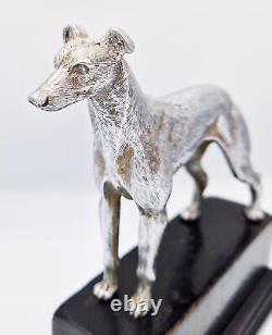 VINTAGE CAST SILVER PLATED GREYHOUND RACING TROPHY c1970