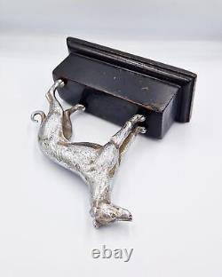 VINTAGE CAST SILVER PLATED GREYHOUND RACING TROPHY c1970
