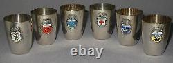 VINTAGE GERMAN SP SET ARMORIAL CRESTS SIX LIQUEURS withTRAY ORIGINAL CASE BAVARIAN