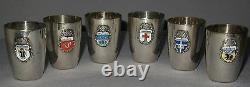 VINTAGE GERMAN SP SET ARMORIAL CRESTS SIX LIQUEURS withTRAY ORIGINAL CASE BAVARIAN