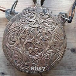 VINTAGE MILITARY HANDMADE SILVER PLATED MOROCCO PEARL Powder EMBOSSED BRASS