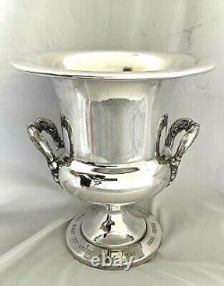 VINTAGE POOLE SILVER-PLATED TROPHY CHAMPAGNE WINE ICE BUCKET with HANDLES & LINER