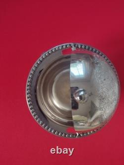 VINTAGE Silver Plated Roll Top GLOBE DISH Dome shaped UK seller