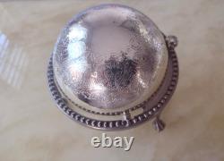 VINTAGE Silver Plated Roll Top GLOBE DISH Dome shaped UK seller
