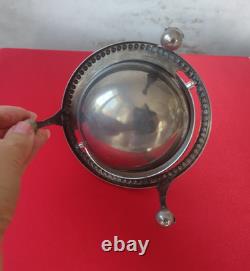 VINTAGE Silver Plated Roll Top GLOBE DISH Dome shaped UK seller