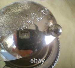 VINTAGE Silver Plated Roll Top GLOBE DISH Dome shaped UK seller