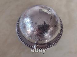 VINTAGE Silver Plated Roll Top GLOBE DISH Dome shaped UK seller