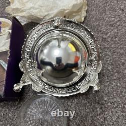 VINTAGE Silver Plated Roll Top QUEEN ANN GLOBE DISH Dome shaped + Original Box