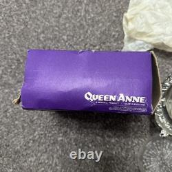 VINTAGE Silver Plated Roll Top QUEEN ANN GLOBE DISH Dome shaped + Original Box