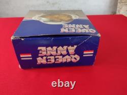 VINTAGE Silver Plated Roll Top QUEEN ANN GLOBE DISH Dome shaped + Original Box