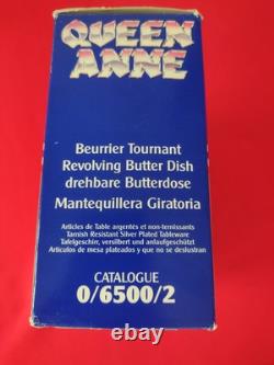 VINTAGE Silver Plated Roll Top QUEEN ANN GLOBE DISH Dome shaped + Original Box