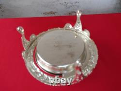 VINTAGE Silver Plated Roll Top QUEEN ANN GLOBE DISH Dome shaped + Original Box