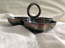 VTG Christofle Vertigo Silver Plated Small 3 Bowl Snack Dish Condiment Server