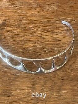 VTG Denmark Modernist Brutalist Silver Plated Choker by Jacob Hull Original Sign